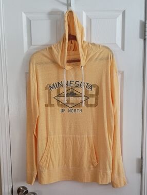Yellow 'Up North' Crewneck Hooded Pullover Size 2X